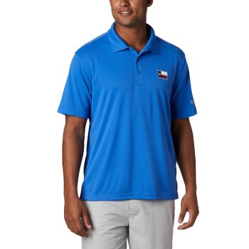 Columbia Polo Heren, PFG Fish Series Blauw, 16OLGBSPJ